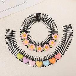 Cartoon Comb Headband, Flexible Circle Comb, Non Slip Tooth Hairband, Flexible Stretch Hair Comb, Wavy Hairband, Hair Band, Zig Zag Flexible Plastic Circle Cartton Comb, 1 Pcs -Multi Design.-image-37