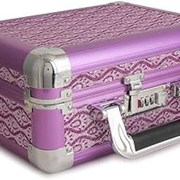 BUNCHBERRY Vanity Box for Women Makeup Organizer Box Clip-and-Go Makeup Bag with Elegant Closure Professional Travel Makeup Case Portable Artist Cosmetic Brush Organizer Storage Bag (Purple)-image-20