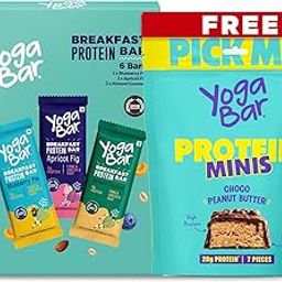 Yogabar Breakfast Protein Bars Variety Pack of 6 (2 Blueberry, 2 Mocha Brownie, 2 Dark Chocolate Chip) | Protein Minis, 4g Protein Bar Pack of 7 (Free) | High Protein All in One | No Preservatives - No Artificial Flavours | Meal Replacement Bar-image-32