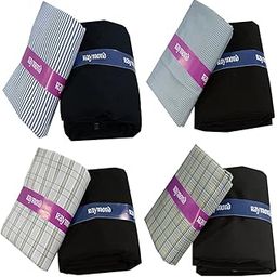 Fabrics Men's Combo of Unstitched Poly Cotton Shirt and Trouser Fabric Set - Gift Pack (Multicolour_Free Size)-Set Of 4-10