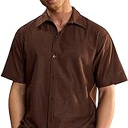 Brown Relax Fit Short Sleeve Shirt-image-2