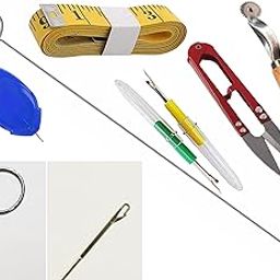 Artonezt Tailoring Accessories- Loop Turner Hook Needle + Thread Cutter + Seam Ripper Stitch Unpicker + Measuring Tape + Tracing Wheel Tool DIY Sewing Tailoring Dress Making-image-89