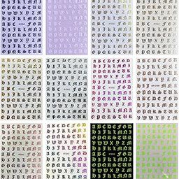 Enakshi® Nail Art Stickers English Alphabet Nail Decals Nail Supplies for Women 12pcs|Health & Beauty | Nail Care, Manicure & Pedicure | Nail Art Accessories-image-41