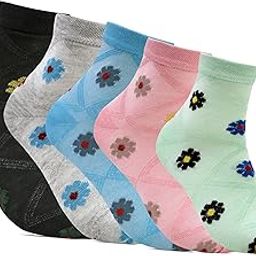 Womens Cotton Ankle Socks with Fancy Designer Floral Prints-picture-29