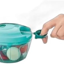 Handy Vegetable and Fruit Mini Dori Chopper 3 Stainless Steel Blades for Kitchen Cutter, Chatni, Gravy, Paste (Multicolor,450ML)|Design - 69 Food Choppers-image-26