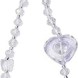 Clear Heart Crystal beaded Phone Charm, Bag Charm, Sunchatcher Aesthetic Lanyard With Clear Crystal and Acrylic beads For Men, Women, Boys, Girls and Gender Neutral-14