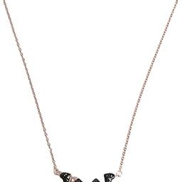 Black & Red Noir Reversible Necklace for Women, Rose Gold Stainless Steel Dual-Side Heart & Clover Pendant Jewelry-image-82