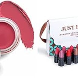 Just Herbs Ayurvedic, Natural Lip & Cheek Tint- 06 Pink Forever(Creamy Matte) & Just Herbs Ayurvedic Creamy Matte Lipstick Set38gm (Pack of 16)-36