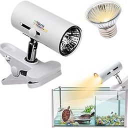 VAYINATO® 50W Short Head 360 Degree Adjustable Clip On UVA UVB Turtle Heat Lamp Basking Light for Reptiles,Birds, Indoor Succulant Plants and Terrarium (White, Holder with Bulb) by Petzlifeworld-image-54