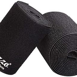 1 Meter Length 4 Inch (100mm) Width Black Hook and Loop Fastener Tape, Non Adhesive Sew-on Fastener Tape roll Strips, Use in Sofas Backs, Footwear, Tent, Covers, Bags, etc. (1 Meter * 100mm)-image-0