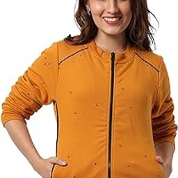 Women's Colorblock Sweatshirt with Ribbed Hem for Casual Wear | Low-High Neck | Long Sleeve | Button Closure | Cotton Sweatshirt Crafted with Comfort Fit for Everyday Wear-picture-6
