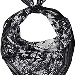 calixto Luxury Black & White Silk Square Scarf for Women – Elegant Printed Neck Wrap, Soft Satin Feel, Versatile Bandana, Headscarf, Handbag Accessory, Stylish Gift for All Seasons-picture-7