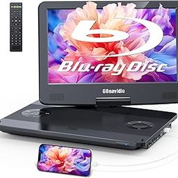 GOnavidio 15.6 inch Portable Blu Ray Player with 13.3 inch Display 1080P, Rechargeable Battery Support HDMI Input and HDMI Output, Sync Display,-3