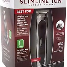Andis Men Professional Slimline Ion Cord/Cordless T Blade Trimmer 25190, Black-image-30