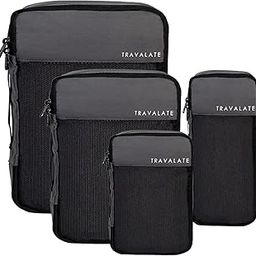 TRAVALATE Polyester 4 Set Packing Cubes 4 Various Sizes Travel Luggage Packing Clothes And Undergarment Organizer Bags Set For Men And Women, Grey-image-7