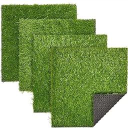 Dreamlover 4 Pack Artificial Grass Turf Mat, Carpet, Faux Grass Rug with Waterproof Backing for Home, Garden, Lawn, Balcony, Door, Patio, Pool, Outdoor, 12x12 inch, Green, Non- Slip-picture-28
