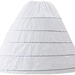 ZC (5 Ring Hoop Skirt) Slips Crinoline Petticoat Long Underskirt for Wedding Bridal Dress Ball Gown for Party and Ethnic Wear White for Women & Girls (5 Ring Size 40 Diameter)-image-92