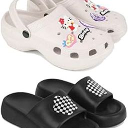Premium Comfortable Regular Wear Clogs with Slider for Women's & Girls-Combo-O10-O13-7 Black-7827-image-50