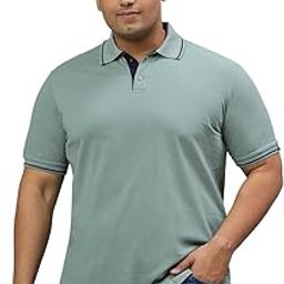 Men's Plus Size Tipped Polo Collar Neck Tshirt-image-45
