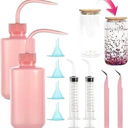 10 Pcs Snow Globe Tumbler Supplies for Glitter,Snow Globe Tumbler DIY Kit Snow Globe DIY Contains Plastic Squeeze Bottle Small Funnel Tweezers Bent Syringe for DIY Glitter Snow Globe Tumbler Craft-image-27