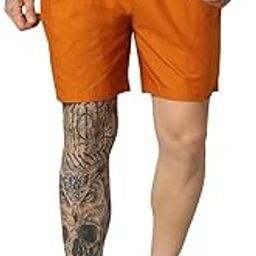 Organic Linen Mens Boxer Shorts for Men, Regular Fit Comfortable Yellow Breathable Underwear Briefs Summer Shorts with Both Side Pocket with Zip (OTLMB32_1)-50