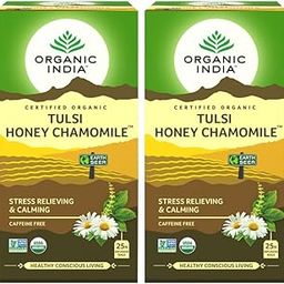 Organic India Tulsi 25 Tea Bag Pack of 2 (Honey Chamomile)-image-23