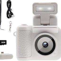 Mini Digital Camera with 1.4 in LCD Screen 1080P 32GB Card Charging Base Monoreflexes Shaped CMOS Small Compact Portable Video Recorder Easy to Operate (White)-picture-8
