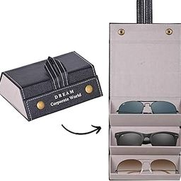 PU Leather Sunglasses Travel Organizer Case: A Stylish and Versatile Holder for Multiple Pairs of Eyewear, Perfect for Men and Women. Ideal for Storage and Travel-49