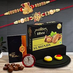 DeoDap Rakhi (K2_3+10_CA32) & Chocolate Almonds 32gm| Rakhi for brother with gift | handmade rakhi |rakhi combo for brother | stylish rakhi for brother | Set of 2 Rakhi |-image-74