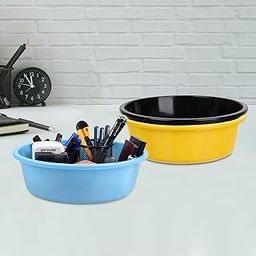 Homestic Pack of 3 Desk Organizer | Stationery Organizer | Multipurpose Organizer | Office Supplies for Pen-Pencil-Staplers | Desktop Organizer | 6 LTR | Yellow & Black & Sky Blue-image-75