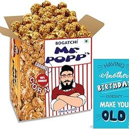 BOGATCHI Mr.POPP's Caramel Popcorn, 100% Crunchy HandCrafted Gourmet Popcorn Snacks | NO Microwave needed | Best Movie / TV Time Snack, Best Birthday Gift for Wife, 375g + FREE Happy Birthday Greeting Card-image-96