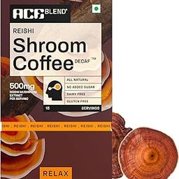 Ace Blend Reishi Shroom Coffee (15 Serves)| 500mg Reishi Mushroom Extract | KSM66 Ashwagandha, L-Theanine & MCT | Relaxation, Anxiety Relief, Immune Support | Decaf Instant Coffee | Medium Roast Blend-image-11