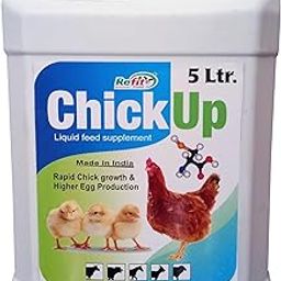 REFIT ANIMAL CARE Chicken Feed | Chicks Feed | Chick Food Fast Growth Supplement | Pre Starter & Multivitamin for Chicks | Growth Booster & Promoter | Chicken Supplement for Poultry, 5 LTR, Chick Up-image-69