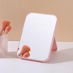 Plastic Desktop Dresser Mount Makeup Mirror Foldable Anti-Fog Makeup Tool Simple Portable Princess Square Mirror Dressing Mirror Square Mirror For Home Makeup Mirror For Women (Baby Pink)-picture-22