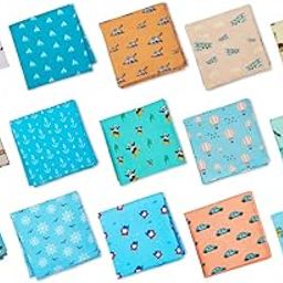 Men's Multi Colour Printed 100% Organic Pure Cotton Handkerchief, Pack of 15-picture-45