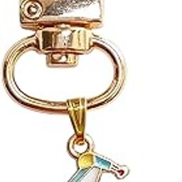 New Vintage Scooter Keychain, Gold Metal Swivel Clip, White and Blue Enamel Charm Key Ring/Key Holder/Keychain for men, women, kids-image-18