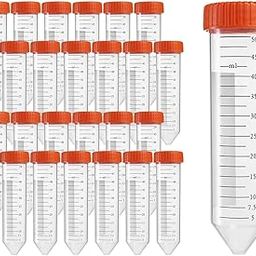 Salco Conical Centrifuge Tubes 50mL,Sterile Premium Polypropylene 25 Pack,Leak-Proof Screw Caps,Graduated and Write-On Marks,Non-Pyrogenic,DNase/RNase Free,Human DNA-Free,Ideal for Lab Use-21