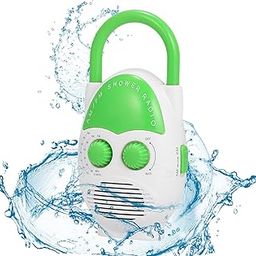 Denpetec Waterproof Shower Radio, AM/FM Bathroom Radio with Top Handle, Mini Portable Hanging Shower Radio, Built-in Speaker, Adjustable Volume-image-33