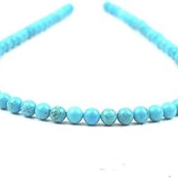 Beautiful Natural Turquoise Beads Necklace .6mm Round Handmade Beads 18Inch Necklace for Women, Jewelry Gift for Her-8