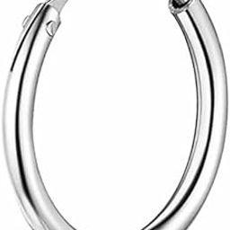 92.5-925 Sterling Silver Silver Plated 'The Orbelle' Pierced 12mm Bali Nose Ring for Women And Girls (NR05145) 1 Pc-11