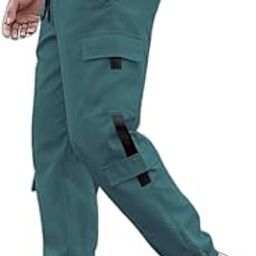 Mens Cargo Track Pant SIX Pocket Printed Cotton Track Pant (6_Pocket_ENG_NN_138) Aqua Blue-image-82