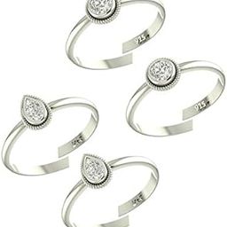 92.5-925 Sterling Silver Cubic Zirconia AD Toe Rings Combo Set for Women Girls-image-59