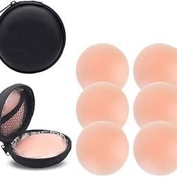 XCOT Reusable Silicone Nipple Covers with Storage Case, 4 Pairs, Skin-Friendly Adhesive Pasties, Beige-image-132
