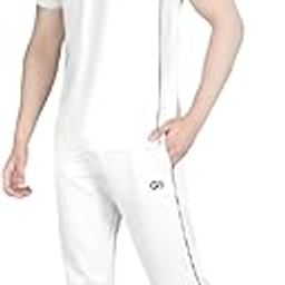 GS Brand Cricket Jersey Half Sleeves Set, White Sports T-Shirt with Lower, Regular Fit-image-16