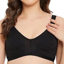 Women's Cotton Non-Padded Non-Wired Full Figure Bra - Black-image-54