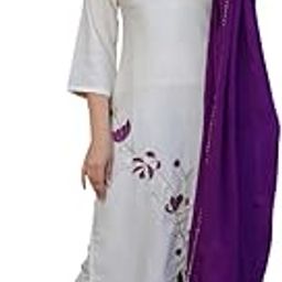 Kurta & Pant With Dupatta Set,omen's Viscose Embroidered Straight-image-94