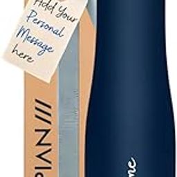 Caspian Aqua Customised Stainless Steel Water Bottle 1L, Blue with Logo Print - Personalised Water Bottle with Your Name Print for Kids Boys Girls School Office Gym- Perfect for Corporate Gifting-picture-17