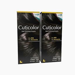 Cuticolor Permanent Hair Color Cream| Dr prescribed| Eco Mechanism for Preserving Scalp Health| No Ammonia| No PPD| Enriched with Portulaca & Boseivela Extracts - Black (120g) | Pack Of 2-image-9