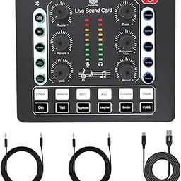 DIGIMORE Audio Mixer | Live Sound Card | Audio Interface with DJ Mixer Effects and Voice Changer, Podcast Production Studio Equipment, Prefect for Streaming Singing Gaming (D-220)-29