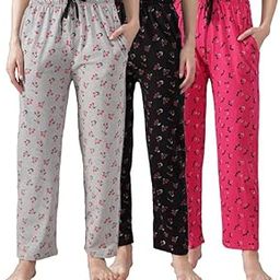 Women's Relaxed Fit Printed Pyjamas Lounge Pants Soft fabric Comfortable & Stylish Sleepwear - (Pack of 3)-picture-43